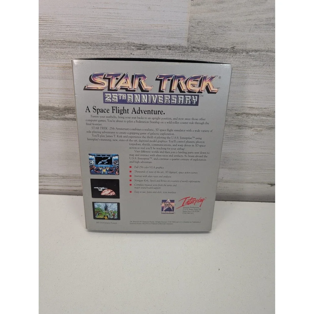 Star Trek 25th Anniversary MS-DOS IBM TANDY PC Game Boxed Interplay Simulation